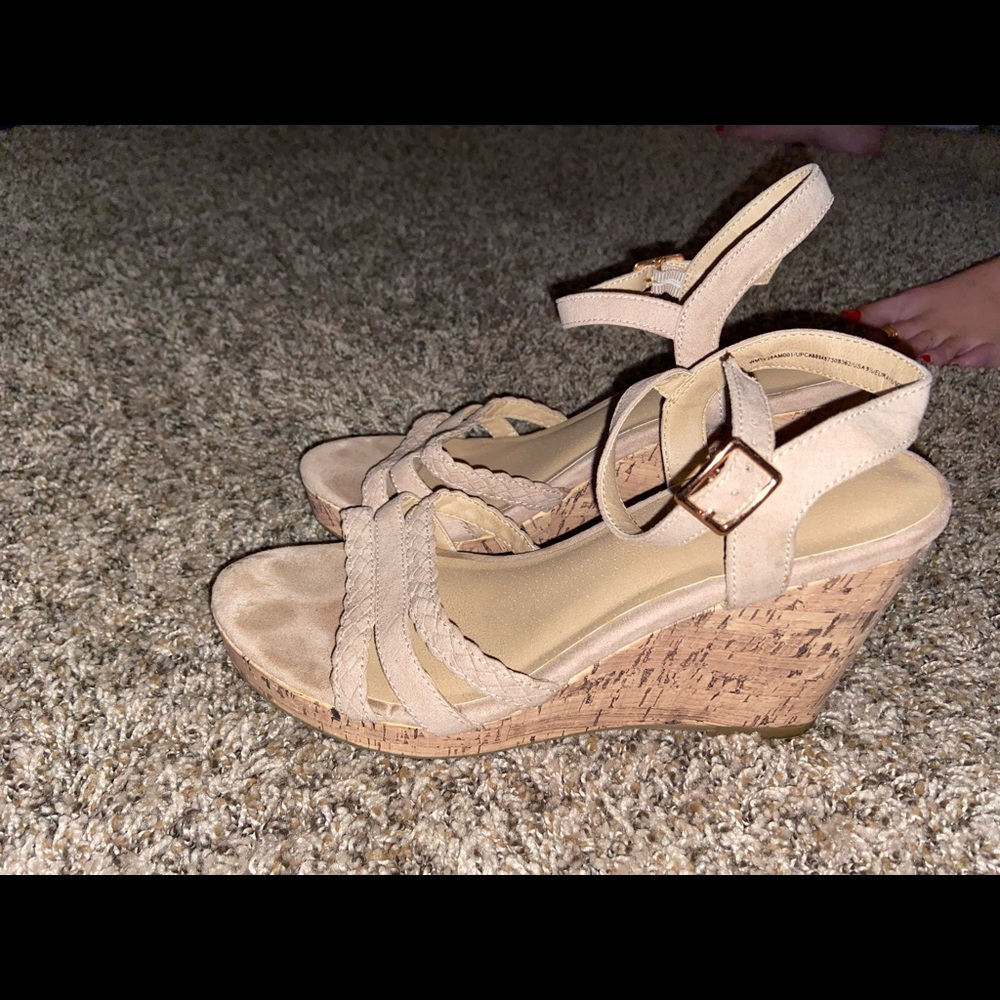Tan high heels